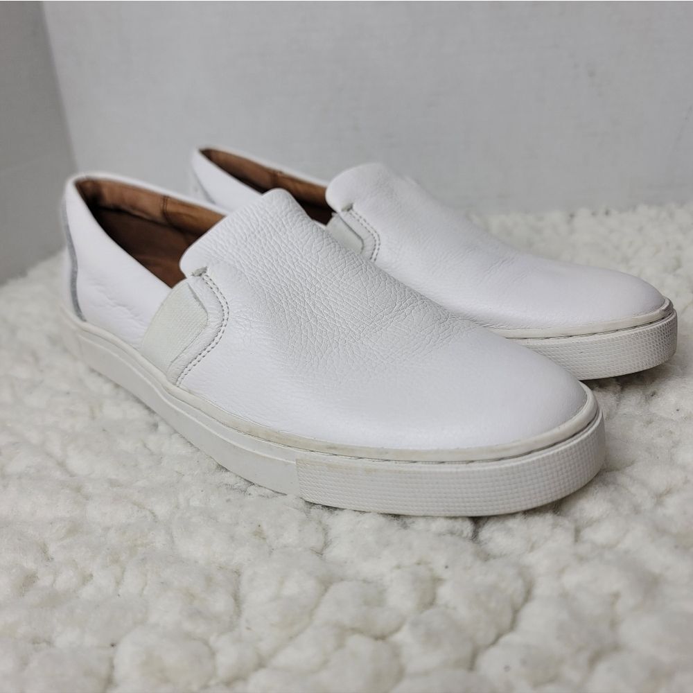 Frye Ivy Slip On Leather Sneakers Womens Size 8.5M White Casual Shoes